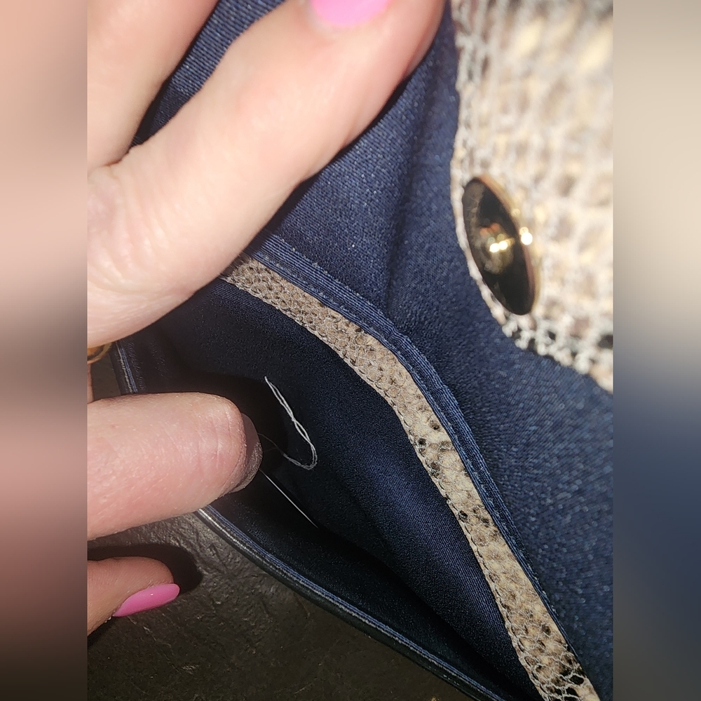 Cole Haan Snake Skin Print Leather Crossbody Purse - Picture 11 of 14